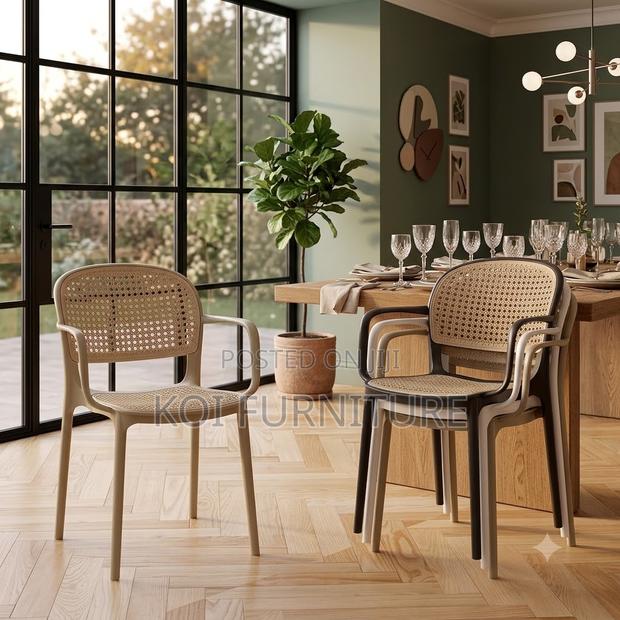 Home Chairs; Rattan Plastic Outdoor Dining Chairs