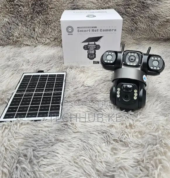 Wifi Triple Lens Solar CCTV Camera 360 Degrees Waterproof Camera