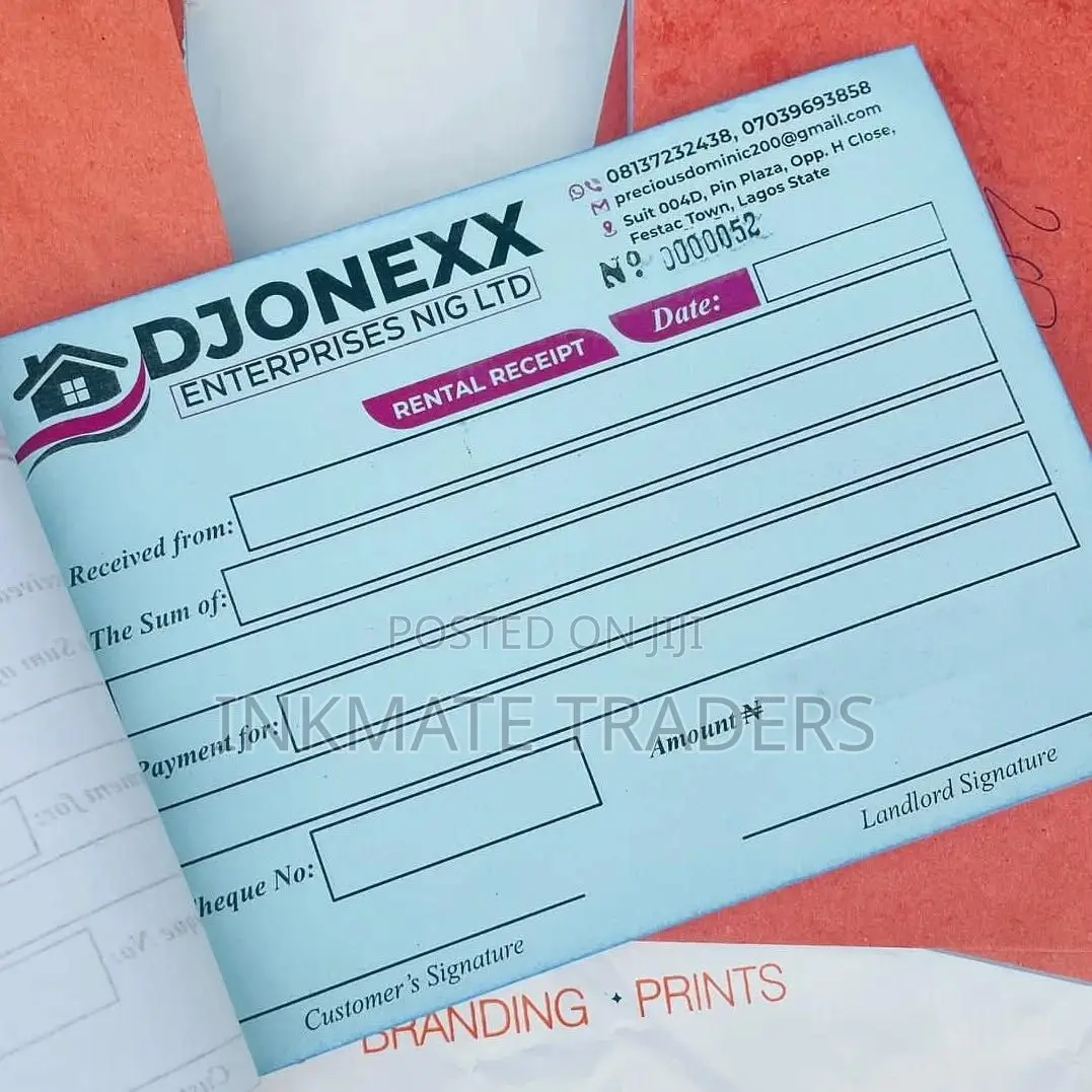 Customized Receipt Books