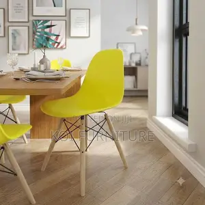 Dining Chairs; New Modern Eames Chair With Wooden Sturdy Legs