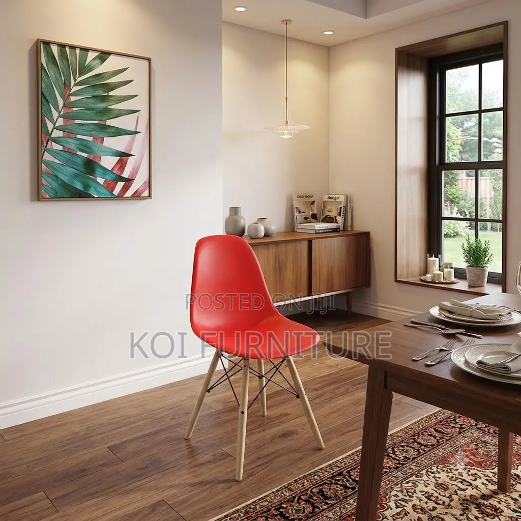Dining Chairs; New Modern Eames Chair With Wooden Sturdy Legs