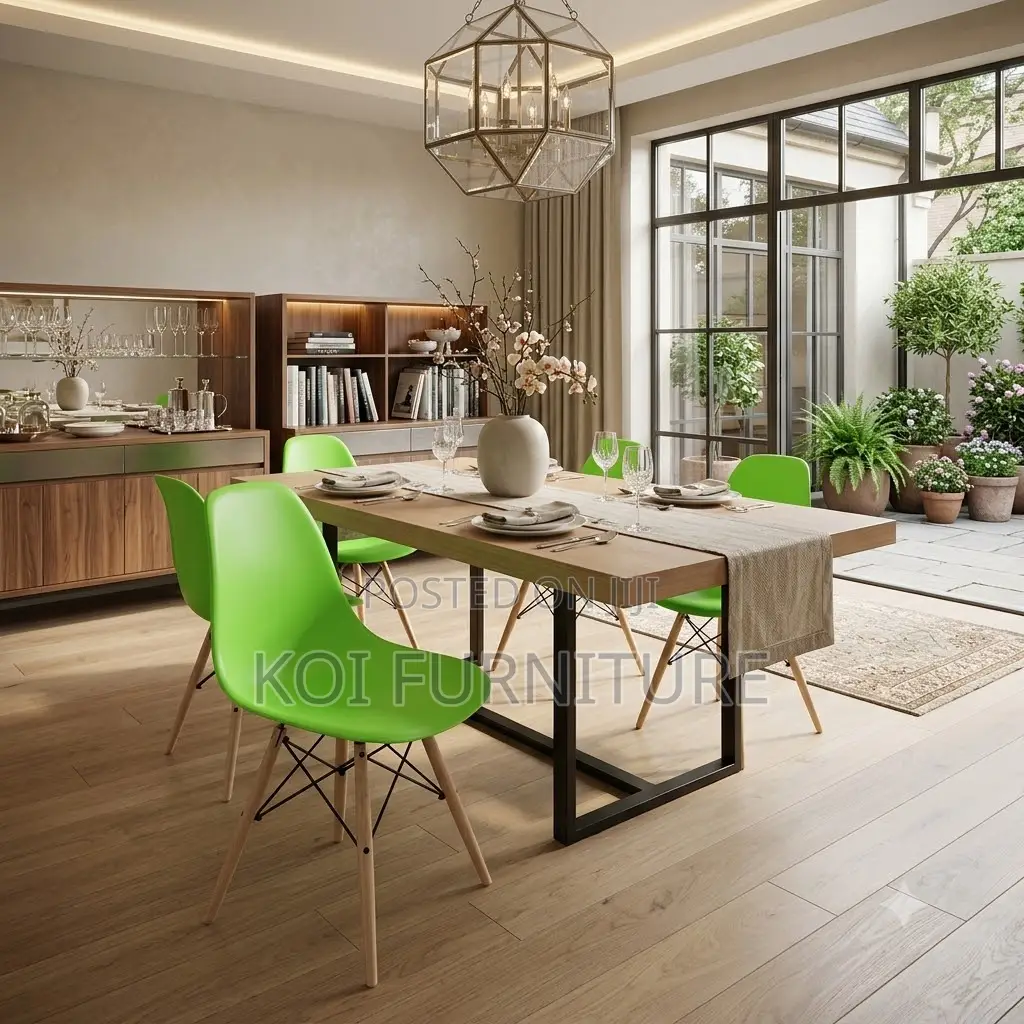 Dining Chairs; New Modern Eames Chair With Wooden Sturdy Legs