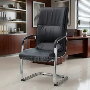 Office Chairs; Sled Based Leather Office Reception Desk Chair