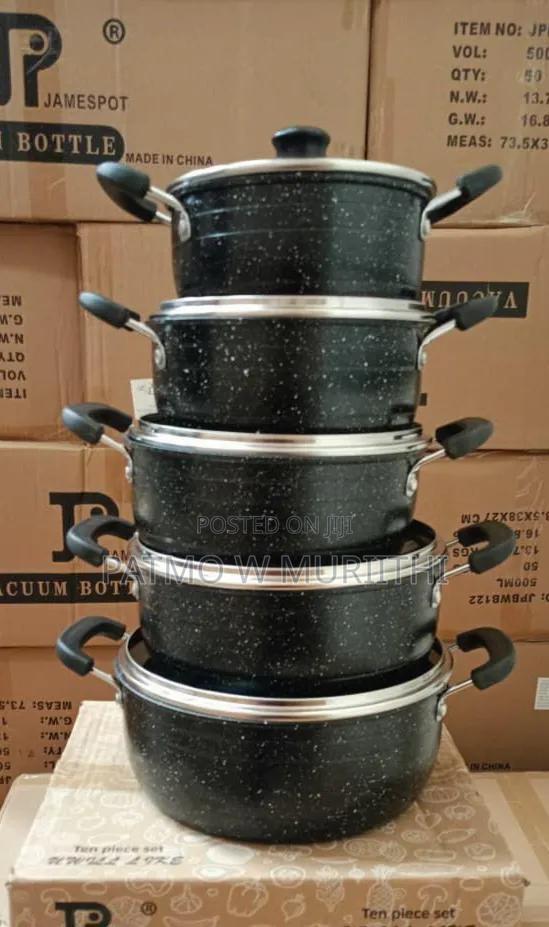 James Pot Black Cookware Set(Wove) Granite Material