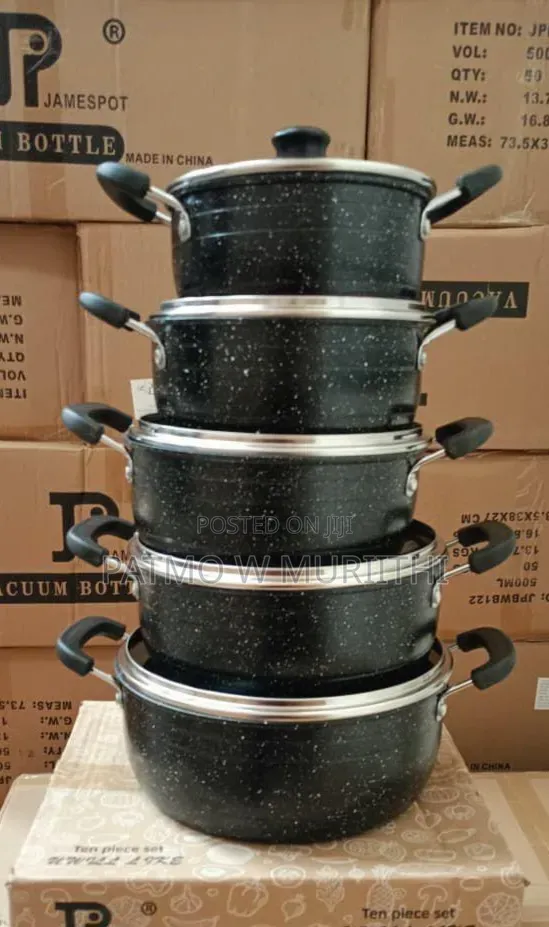 James Pot Black Cookware Set(Wove) Granite Material