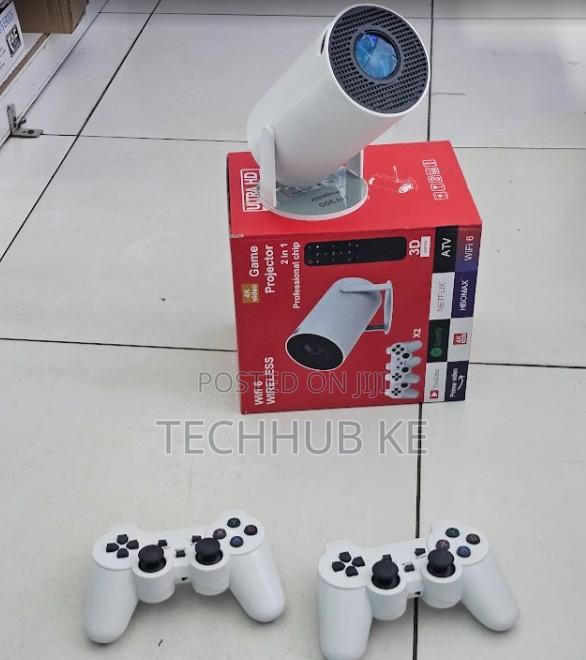 Game Projector Hy300 2in1 Projector With 2 Wireless Game Controllers