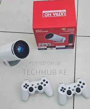 Game Projector Hy300 2in1 Projector With 2 Wireless Game Controllers