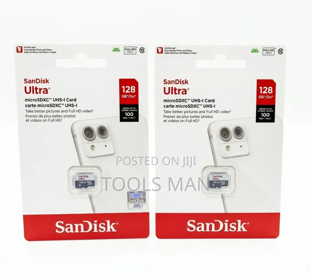 Sandisk Ultra 128gb Microsdxc Memory Card - 100mb/S Fast Speed.