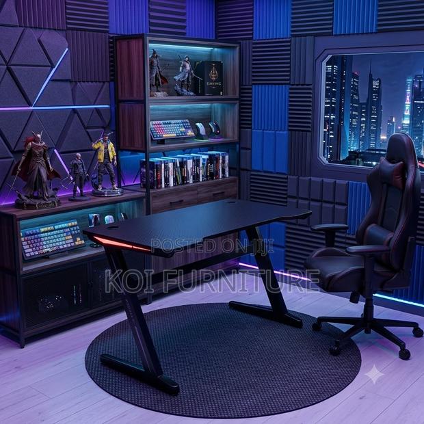 Office Desk; Home Gaming Studio Desks With Led Lights - thumbnail 4
