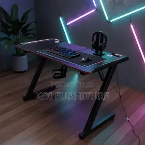 Office Desk; Home Gaming Studio Desks With Led Lights