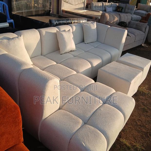 Aspen White Corner Lseat 6 Seater