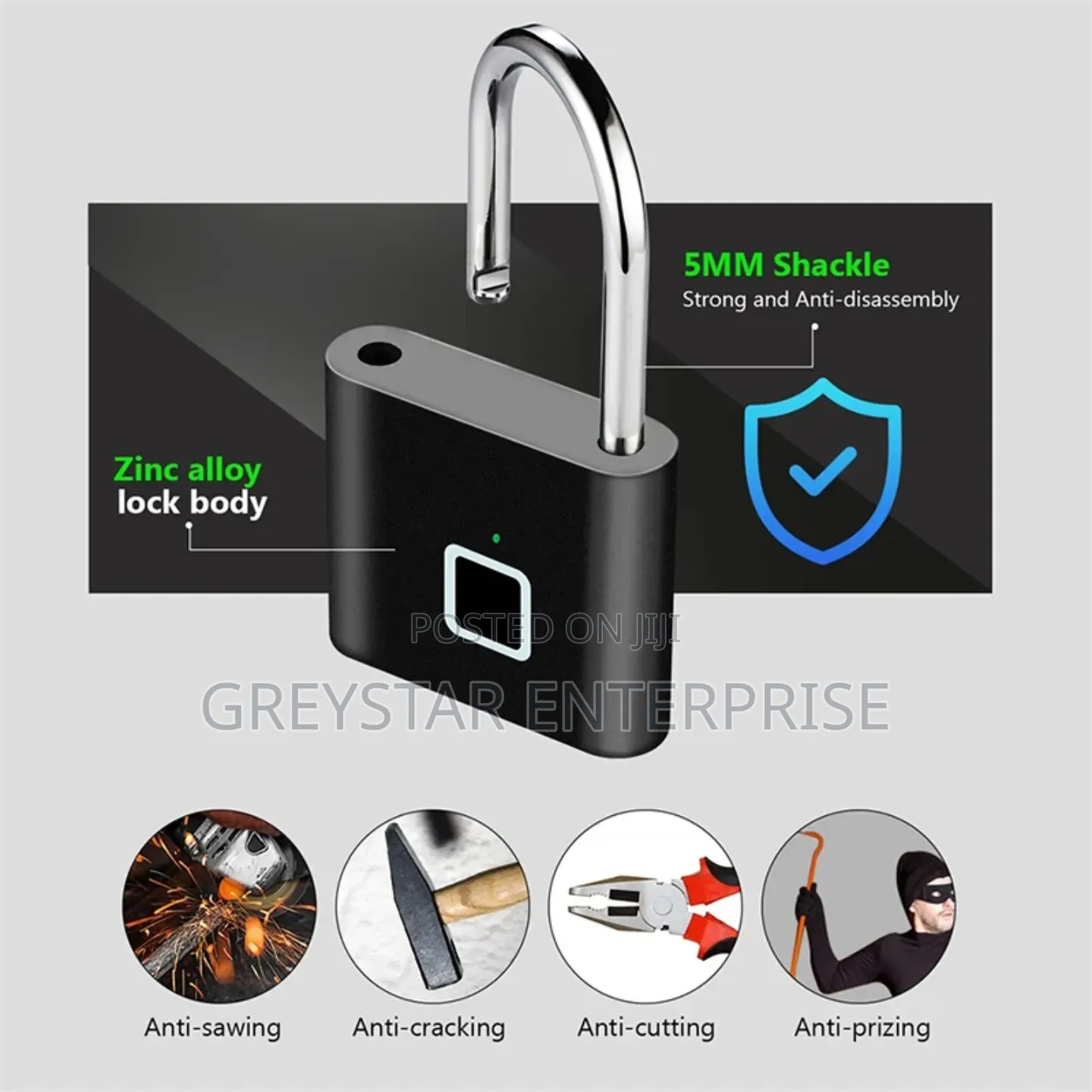 Smart Fingerprint Padlock Usb Charging Cabinet Lock Keyless Entry