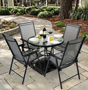 Outdoor Set: High Back Teslin Fabric Steel Set