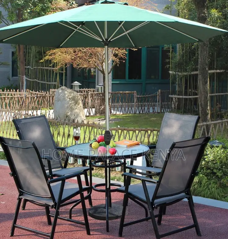 Outdoor Set: High Back Teslin Fabric Steel Set