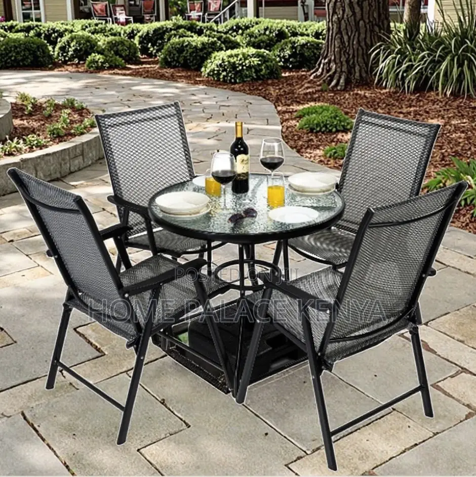 Outdoor Set: High Back Teslin Fabric Steel Set