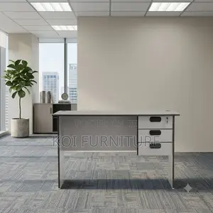 Office Desk; 1.2 Meters Clerical White-Brown Home Office Study Table