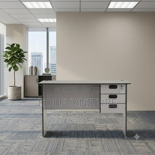 Office Desk; 1.2 Meters Clerical White-Brown Home Office Study Table - thumbnail 4