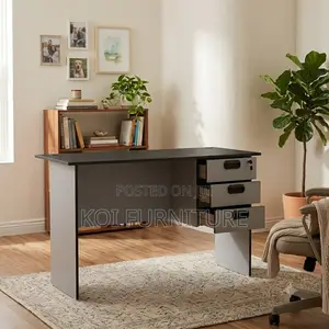 Office Desk; 1.2 Meters Clerical White-Brown Home Office Study Table