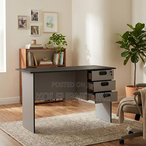 Office Desk; 1.2 Meters Clerical White-Brown Home Office Study Table - thumbnail 5