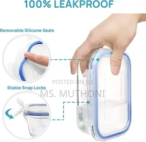 * 8 PCS Set Glass Food Storage Containers, With Airtight Lids.*