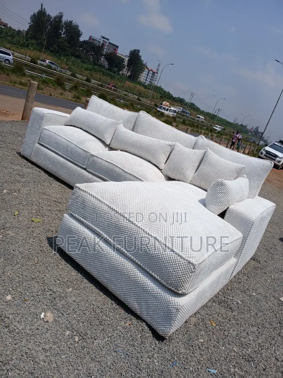 Modern Haven Beige Color Lseat