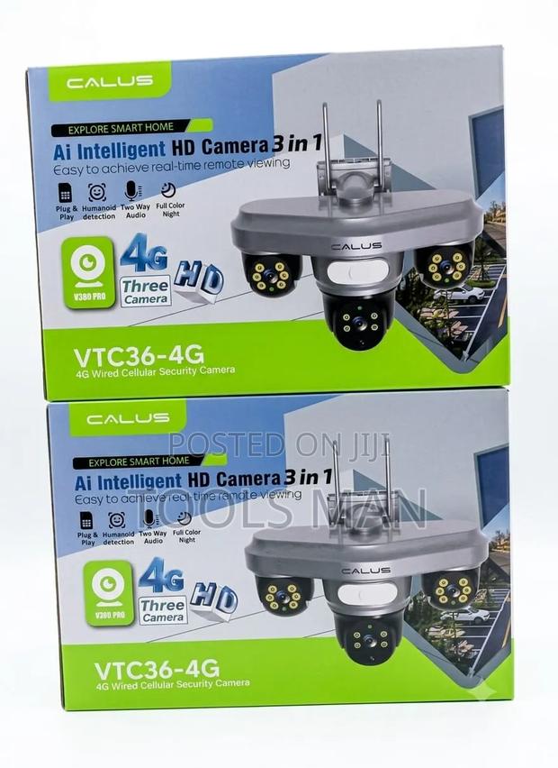 Calus Vtc36-4g Triple Lens 4g Sim Outdoor Security Camera.