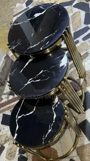 3 in 1 Executive Pure Marble Top Designed Coffeetable Set