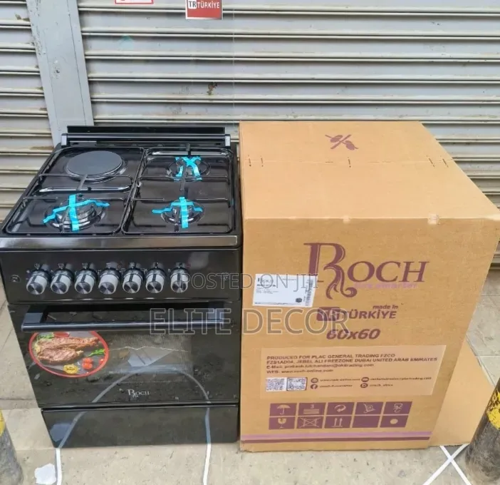 Turkey Roch Black 60×60 Standing 3+1 Cooker Electric Oven.