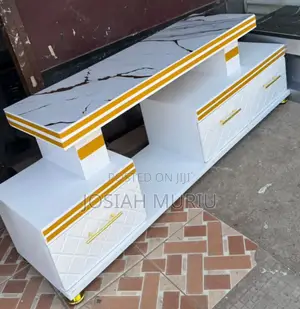 Executive Tv Stand With Marble Coating and Light