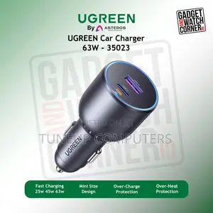 Ugreen 63w 2-Port Fast Car Charger