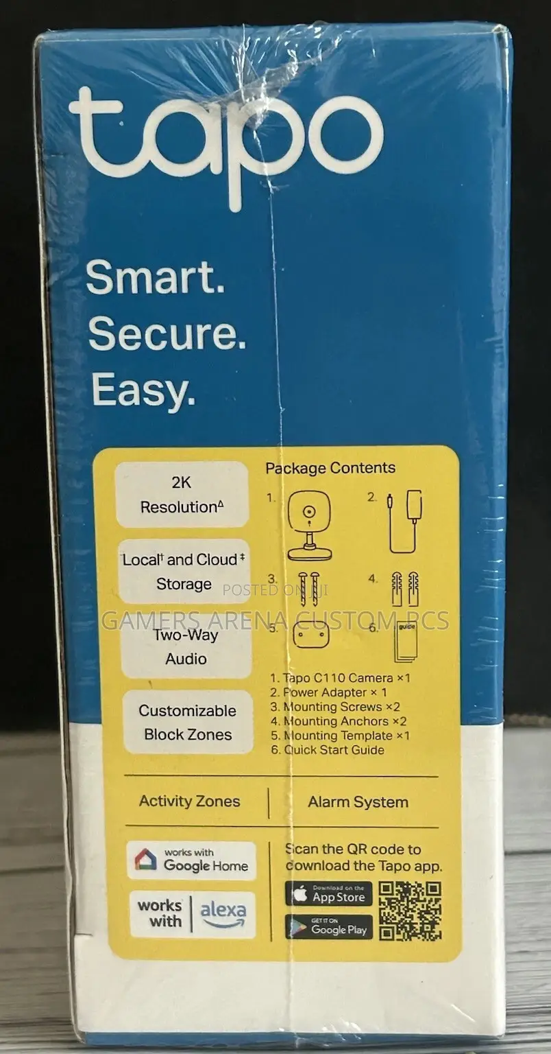 Tp-Link Tapo C110 Indoor Home Security Wi-Fi Camera 2 Ways Audio