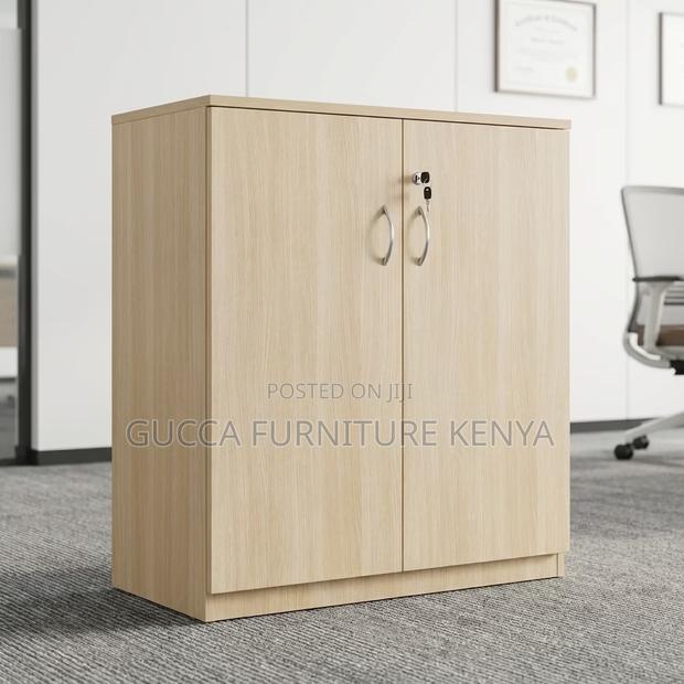 2-Door Brown Credenza File Cabinet. - thumbnail 3