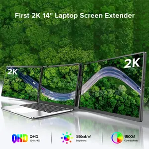 Uperfect 14" Dual Portable Monitor Triple Screen 60hz Display
