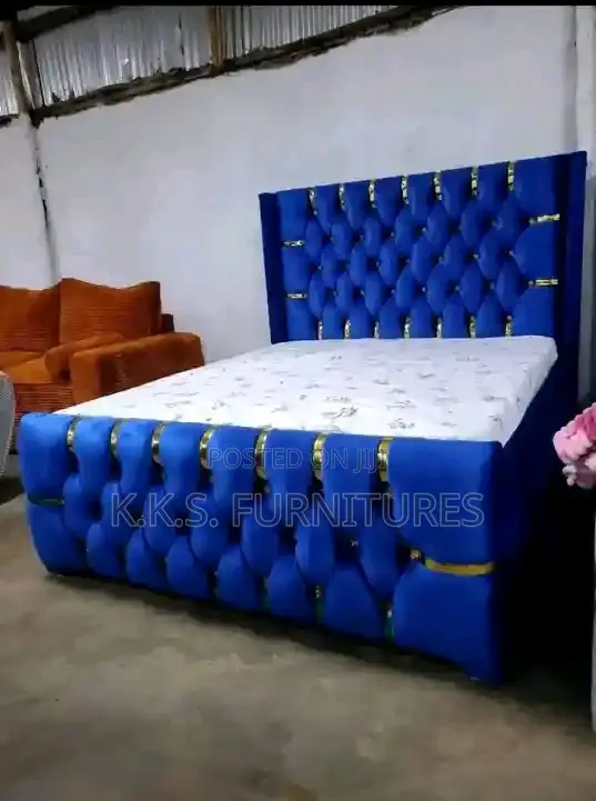 Blue Chesterfield Bed