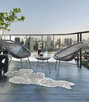 Outdoor Set: Round Back Wicker Weather Resistant Set