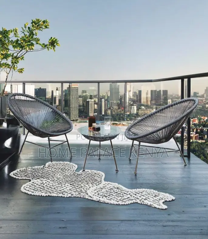 Outdoor Set: Round Back Wicker Weather Resistant Set