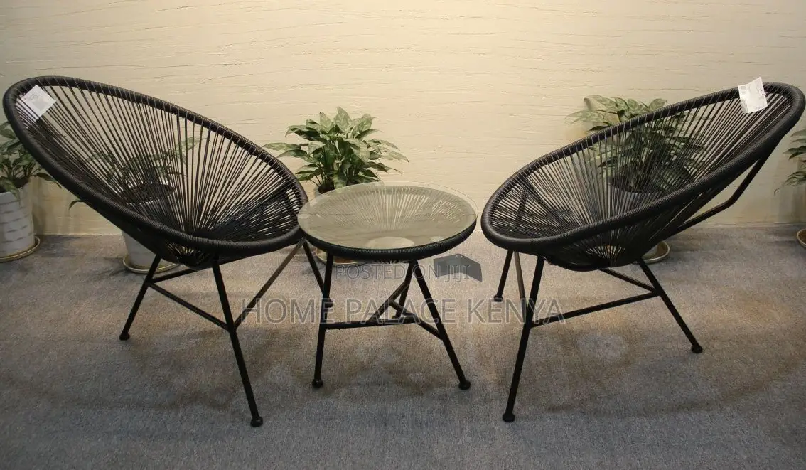 Outdoor Set: Round Back Wicker Weather Resistant Set