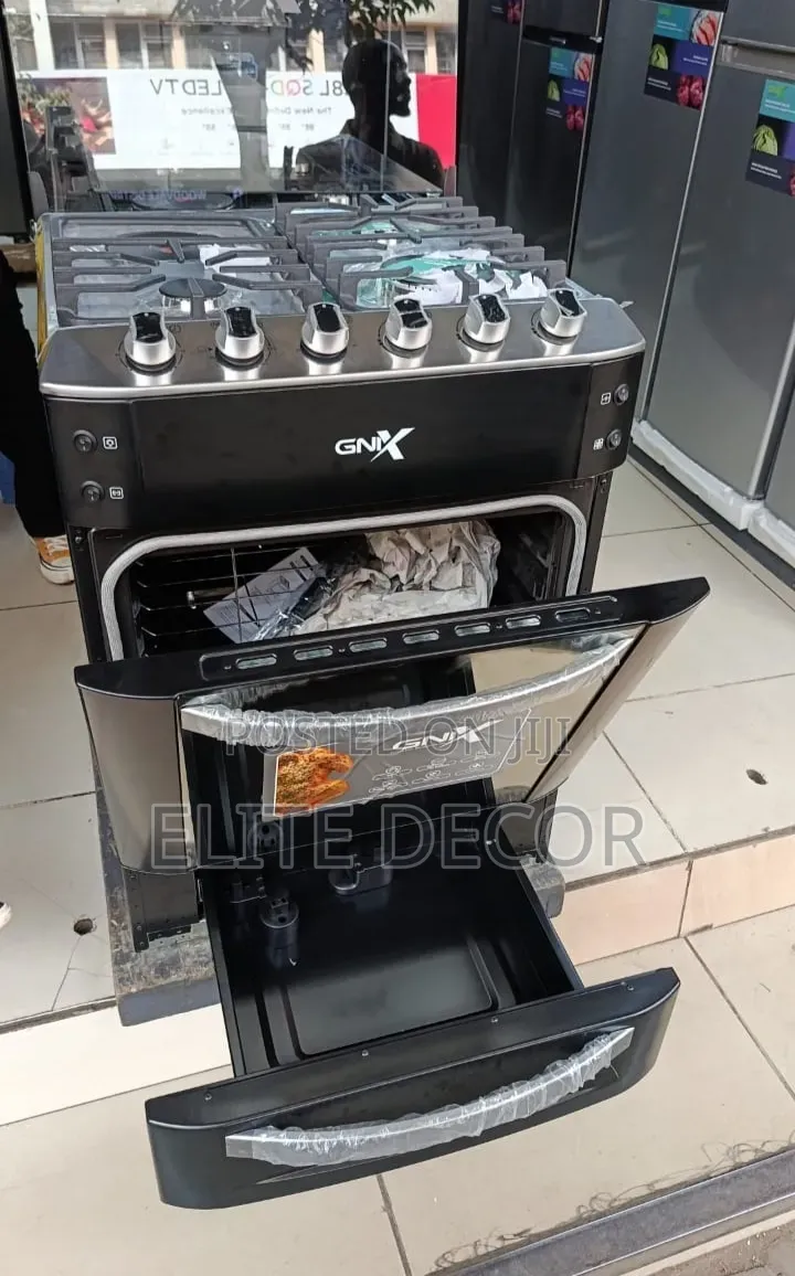 Gnix Black – 60×60 Premium Standing Cooker (3+1 Hybrid + Turbo Fan