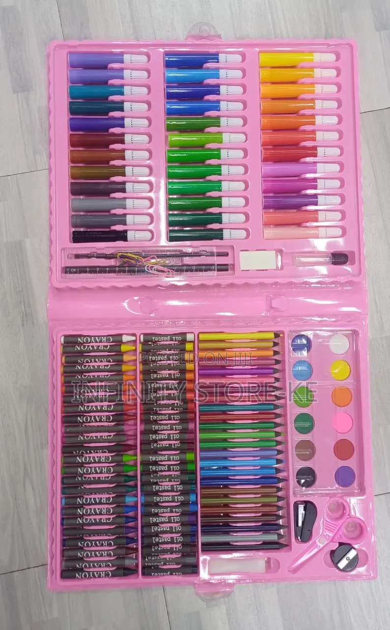 150 Piece Deluxe Art Set – Complete Drawing, Coloring Painting Kit
