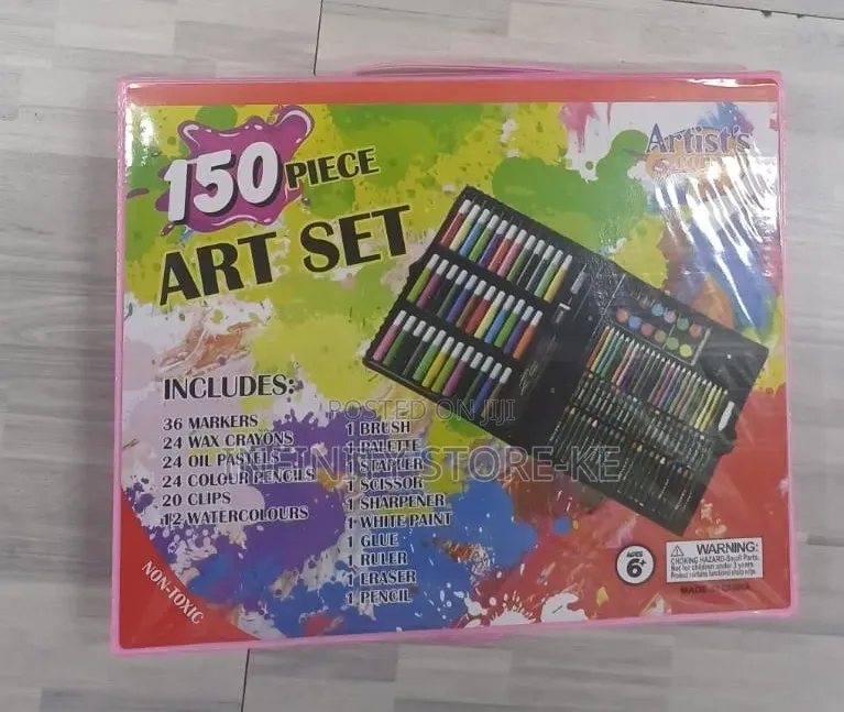 150 Piece Deluxe Art Set – Complete Drawing, Coloring Painting Kit