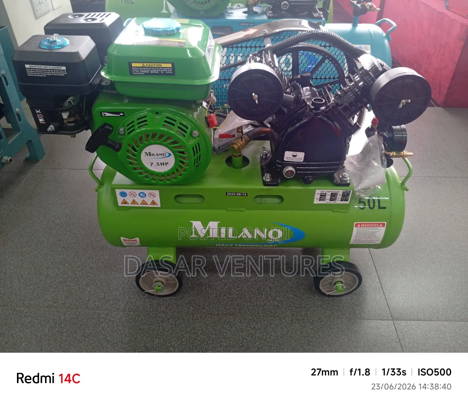 Air Compressor 50l Petrol Driven