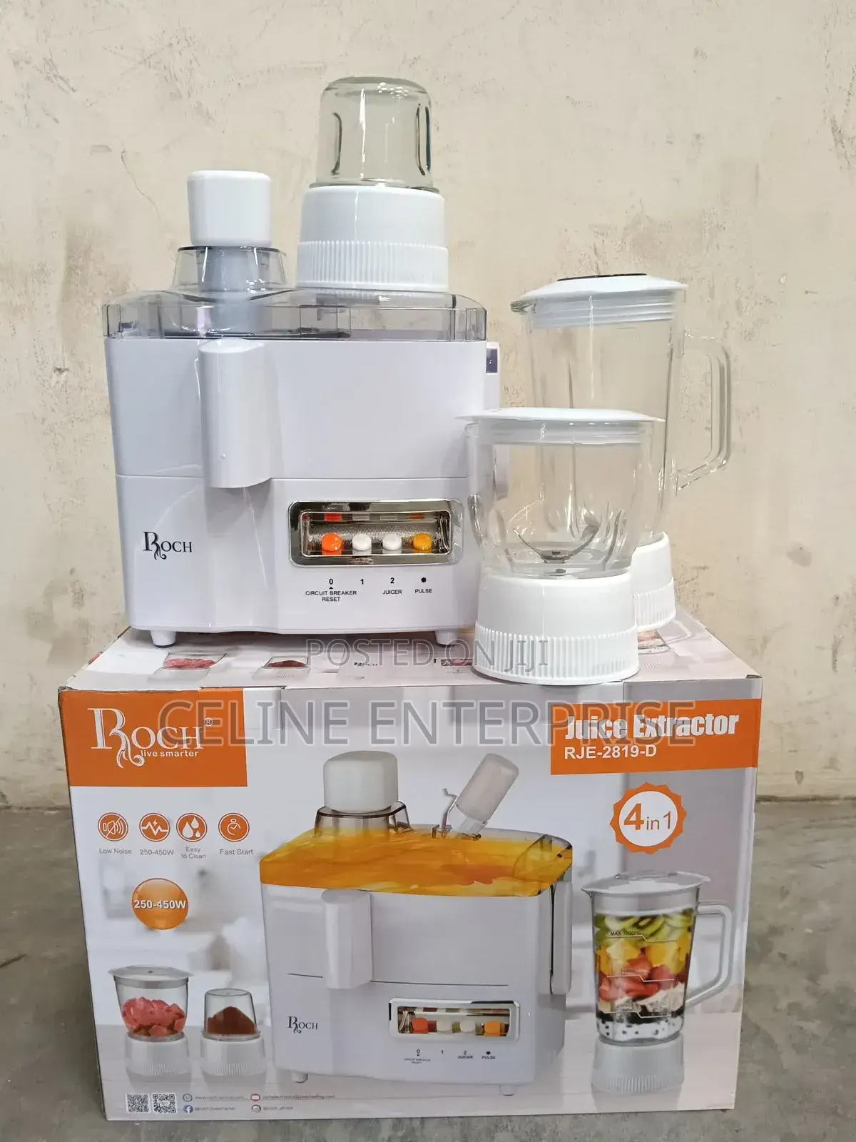 Roch 4 in 1 Juicer -Blender-Grinder and Mill Food Processor