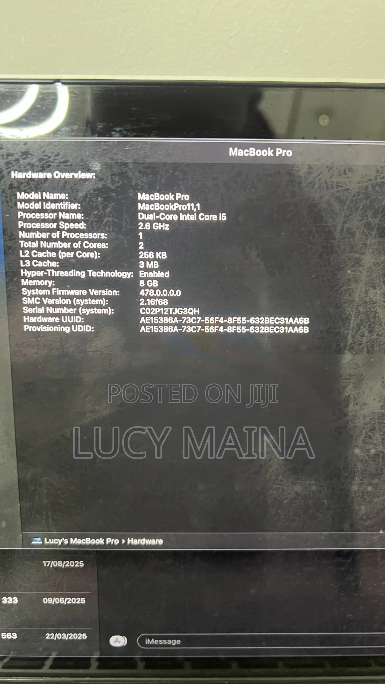 Laptop Apple MacBook Pro 2013 8GB Intel Core 5 SSD 256GB