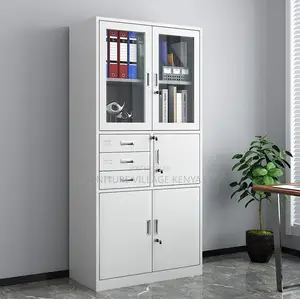 2-Door Steel Filing Cabinet With 3 Drawers and Safe