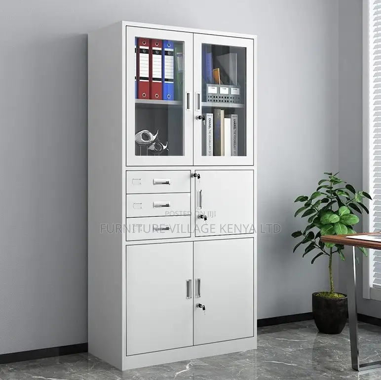2-Door Steel Filing Cabinet With 3 Drawers and Safe