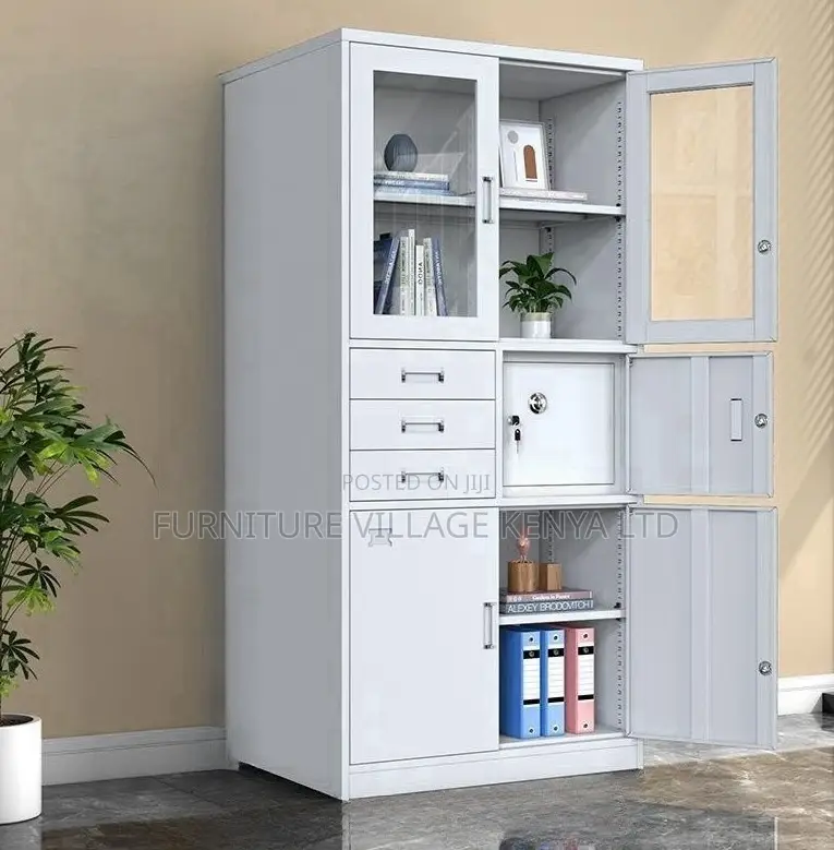 2-Door Steel Filing Cabinet With 3 Drawers and Safe