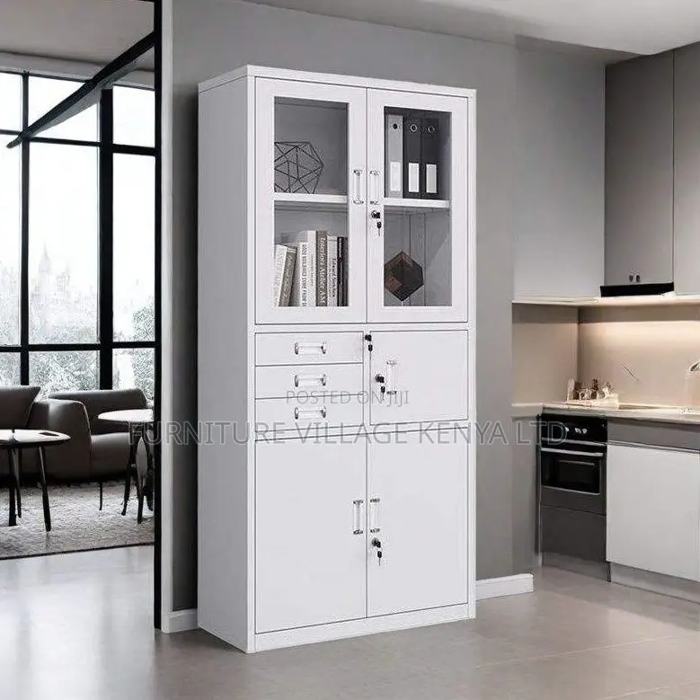 2-Door Steel Filing Cabinet With 3 Drawers and Safe