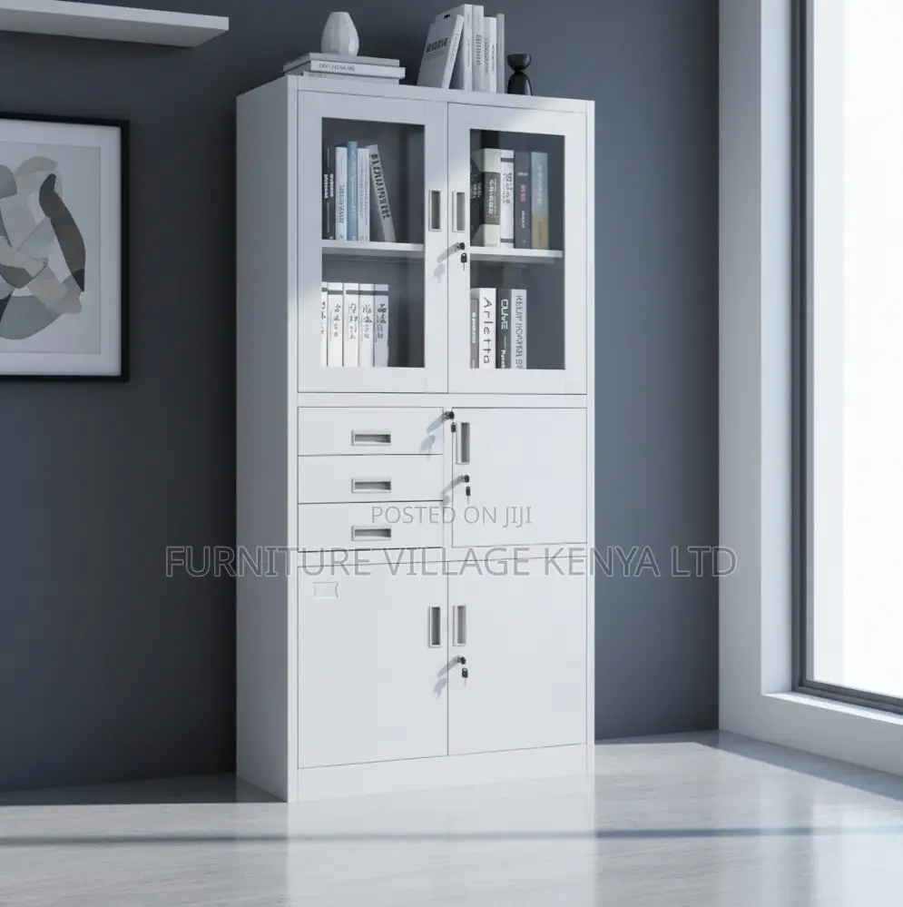 2-Door Steel Filing Cabinet With 3 Drawers and Safe