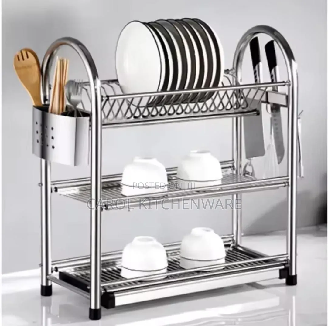 3 Tier Stainless Steel Dish Rack / 3 Tier Aluminum Dish Drainer
