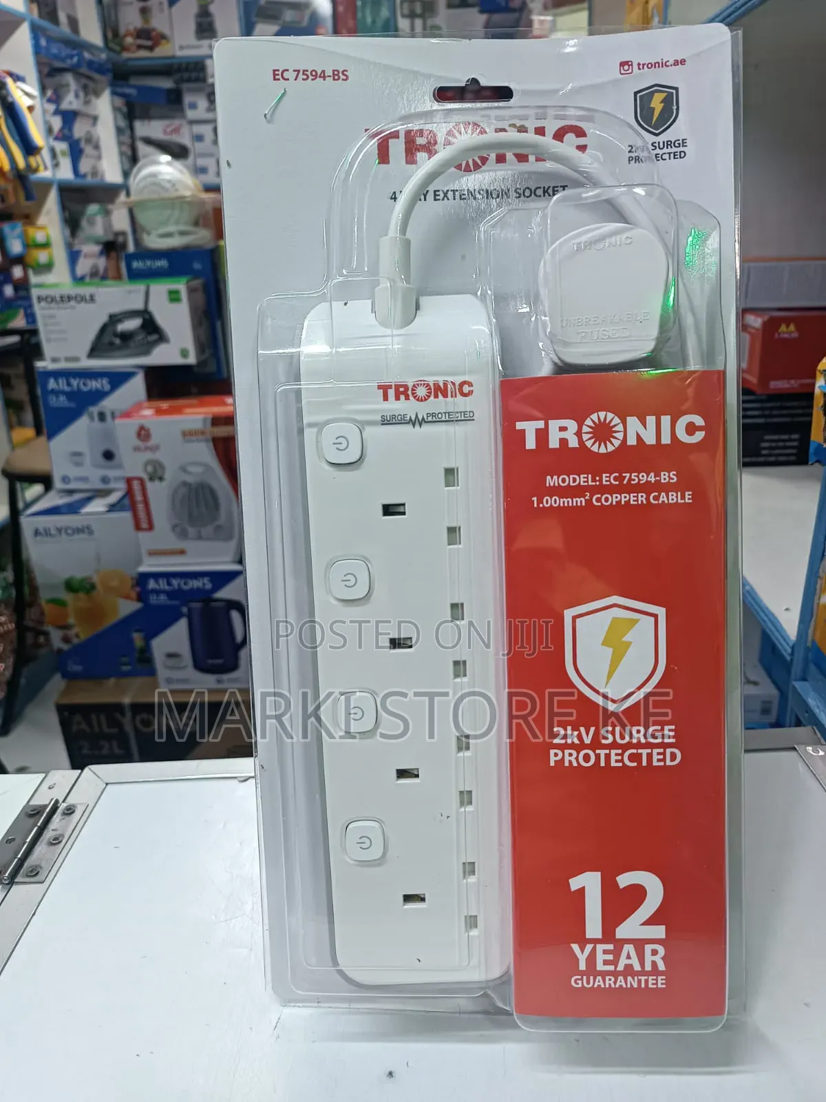 Tronic 4 Way Extension With Surge Protector